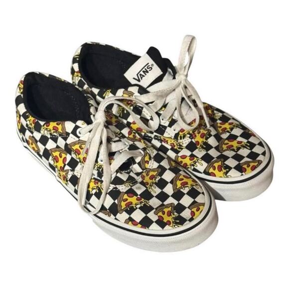 201. Vans Youth Size 3.5 Sneakers – Pizza Print Checkered - Picture 1 of 7
